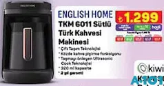 ENGLİSH HOME TKM 6011 SÜTLÜ TÜRK KAHVESİ MAKİNESİ